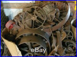 100's Antique Hit & Miss Gas Steam Engine Line Shaft Flat Belt Pulley & Gears