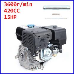 15HP 420CC OHV Horizontal Shaft Gas Engine Manual Recoil Start 3600RPM 4-Stroke