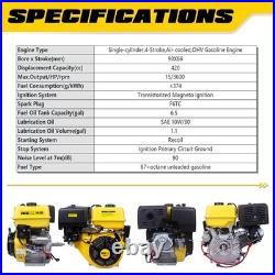 15HP 420cc Gas Engine Horizontal Shaft, Electric Start Gas Motor, Aceup Energy