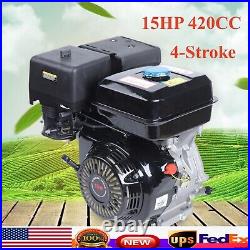 15HP 420cc OHV Horizontal Shaft Gas Engine Recoil Start Go Kart Motor 4-Stroke