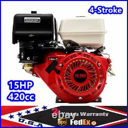 15HP 4 Stroke 420cc OHV Horizontal Shaft Gas Engine Recoil Start Go Kart Motor