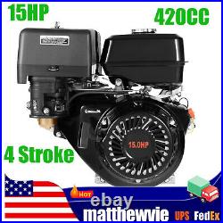 15HP 4-Stroke 420cc OHV Horizontal Shaft Gas Engine Recoil Start Go Kart Motor