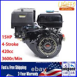 15HP 4-Stroke 420cc OHV Horizontal Shaft Gas Engine Recoil Start Go Kart Motor