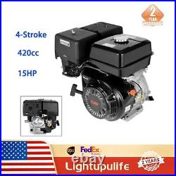 15HP 4-Stroke OHV Horizontal Shaft Gas Engine Recoil Start Go Kart Motor 420cc