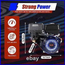 15HP 4-Stroke OHV Horizontal Shaft Gas Engine Recoil Start Motor 420cc