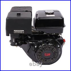 15HP OHV Horizontal Shaft Gas Engine 420CC 4-Stroke Manual Recoil Start 3600RPM
