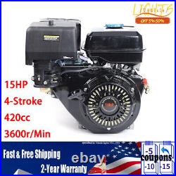 15 HP 4-Stroke 420cc OHV Horizontal Shaft Gas Engine Recoil Start Go Kart Motor