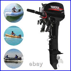 18HP 2 Stroke Outboard Motor Boat Engine Gas Powered Long Shaft Water Cooling US