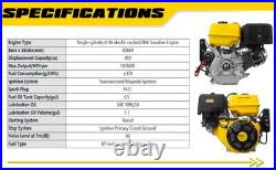 18HP 459cc Gas Engine Horizontal Shaft, 4Stroke OHV Gas Motor with Electric Start