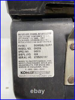 20HP Kohler Command Horizontal Shaft Engine CH20-64510 1994 Grasshopper 720K