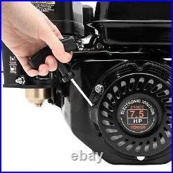 212 CC 3600RPM Gas Engine Electric Start Side Shaft Motor Gasoline Engine Black