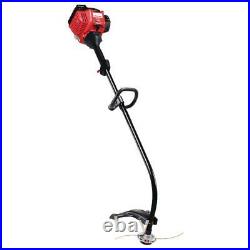 25 cc 2-cycle curved shaft gas trimmer with fixed line trimmer head