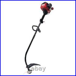 25 cc 2-cycle curved shaft gas trimmer with fixed line trimmer head