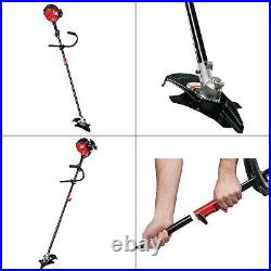 27cc gas 2-cycle straight shaft attachment capable gas brushcutter with string