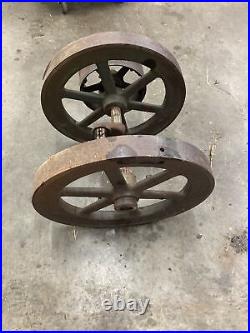 2 HP Root & Vandervoort Flywheels And Crank Shaft Antique Hit & Miss Gas Engine