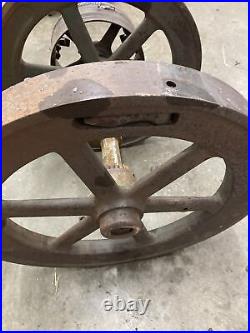 2 HP Root & Vandervoort Flywheels And Crank Shaft Antique Hit & Miss Gas Engine