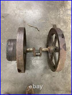 2 HP Root & Vandervoort Flywheels And Crank Shaft Antique Hit & Miss Gas Engine