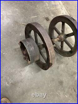 2 HP Root & Vandervoort Flywheels And Crank Shaft Antique Hit & Miss Gas Engine