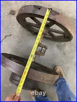 2 HP Root & Vandervoort Flywheels And Crank Shaft Antique Hit & Miss Gas Engine