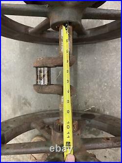 2 HP Root & Vandervoort Flywheels And Crank Shaft Antique Hit & Miss Gas Engine