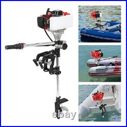 2-Stroke 6HP Outboard Motor Fishing Boat Engine Short Shaft Gas Air Cooling 63cc