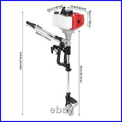 2-Stroke 6HP Outboard Motor Fishing Boat Engine Short Shaft Gas Air Cooling 63cc