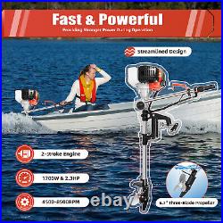 2stroke Gas-Powered Outboard Motor 2.3hp Boat Engine Short Shaft 52CC CDI System