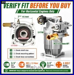 3100PSI Pressure Washer Pump 2.5GPM Horizontal 3/4 Inch Shaft Gas Engine