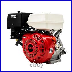 420CC 15HP 4-Stroke OHV Horizontal Shaft Gas Engine Recoil Start Go Motor 9.7 KW
