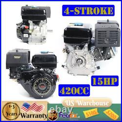 420CC 4-Stroke 15HP OHV Horizontal Shaft Gas Engine Recoil Start Go Kart Motor
