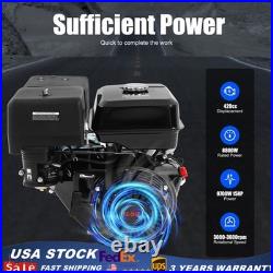 420cc 4-Stroke 15HP OHV Horizontal Shaft Gas Engine Recoil Start Go Kart Motor