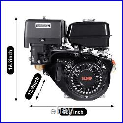 420cc 4-Stroke 15 HP OHV Horizontal Shaft Gas Engine Recoil Start Go Motor