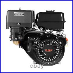 420cc 4-Stroke 15 HP OHV Horizontal Shaft Gas Engine Recoil Start Go Motor