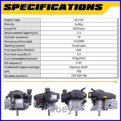 4.4HP 173cc Gas Engine Vertical Shaft 4-Stroke OHV Motor with Primer, Aceup Energy