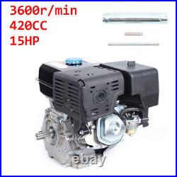 4-Stroke 15HP 420cc OHV Horizontal Shaft Gas Engine Recoil Start Go Kart Motor