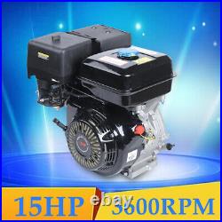4-Stroke 15HP OHV Horizontal Shaft Gas Engine 420cc Recoil Start with Oil Alarm US