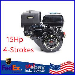 4-Stroke 15HP OHV Horizontal Shaft Gas Engine Recoil Start Go Kart Motor 420CC