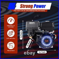 4-Stroke 420CC 15HP OHV Horizontal Shaft Gas Engine Recoil Start Go Kart Motor