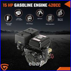 4-Stroke 420cc 15HP OHV Horizontal Shaft Gas Engine Electric Start Go Kart Motor