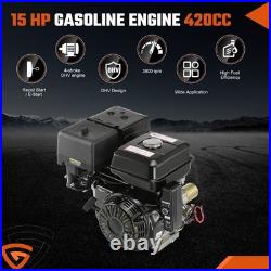 4-Stroke 420cc 15HP OHV Horizontal Shaft Gas Engine Electric Start Go Kart Motor