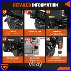 4-Stroke 420cc 15HP OHV Horizontal Shaft Gas Engine Electric Start Go Kart Motor