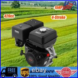 4-Stroke 420cc 15HP OHV Horizontal Shaft Gas Engine Recoil Start Go Kart Motor