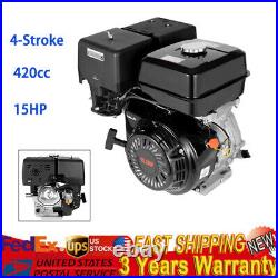 4-Stroke 420cc 15HP OHV Horizontal Shaft Gas Engine Recoil Start Go Kart Motor