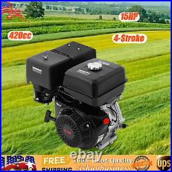 4-Stroke 420cc 15HP OHV Horizontal Shaft Gas Engine Recoil Start Go Kart Motor
