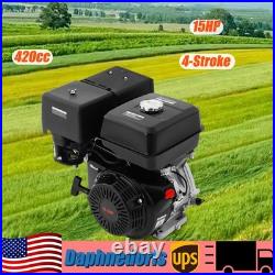 4-Stroke 420cc 15HP OHV Horizontal Shaft Gas Engine Recoil Start Go Kart Motor
