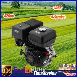 4-Stroke 420cc 15HP OHV Horizontal Shaft Gas Engine Recoil Start Go Kart Motor