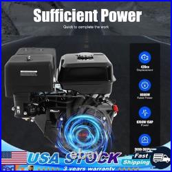 4-Stroke 420cc 15HP OHV Horizontal Shaft Gas Engine Recoil Start Go Kart Motor