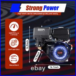 4-Stroke 420cc 15HP OHV Horizontal Shaft Gas Engine Recoil Start Go Kart Motor