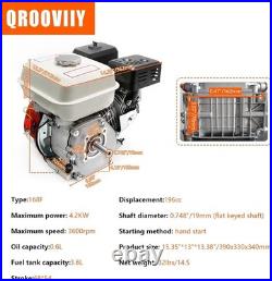 4-Stroke 7.5HP 210cc Gas Engine 3/4 19MM Shaft Diameter, Pull Start Petrol