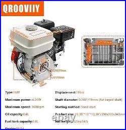 4-Stroke 7.5HP 210cc Gas Engine 3/4 19MM Shaft Diameter, Pull Start Petrol